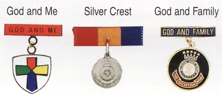 God and Me, Silver Crest,& God and Family medals